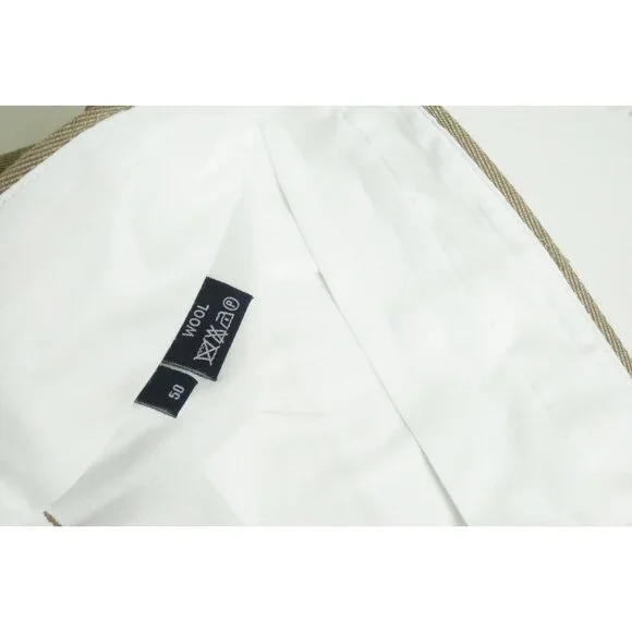 Burberry Brown Woven 100% Wool Mens Pants Trousers Sz 50 EU NEW